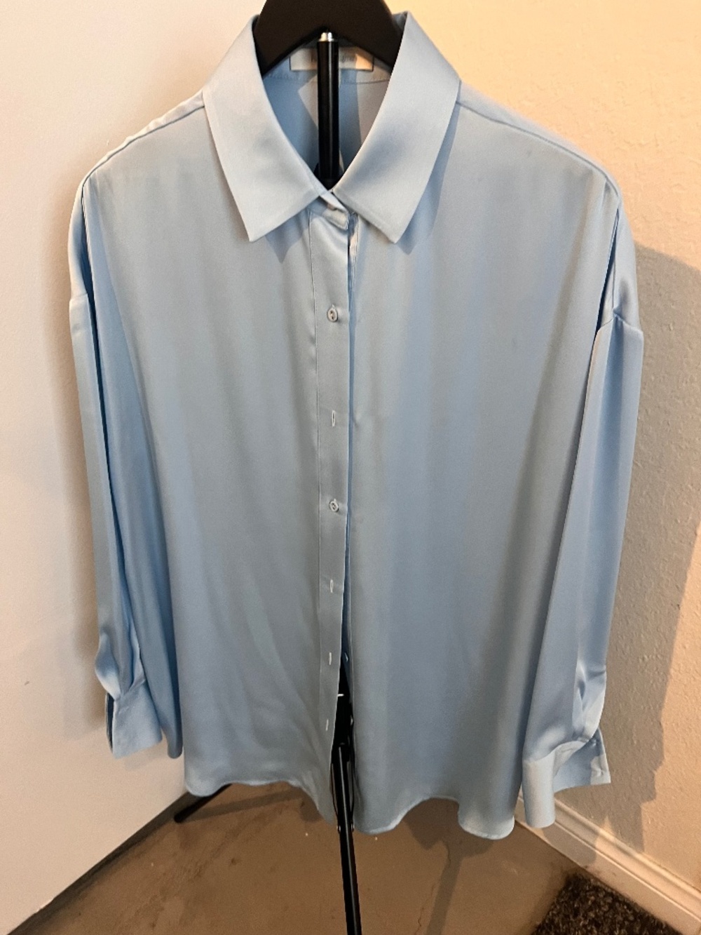 Favorite Daughter Light Blue Oversized Long Sleeve Blouse | Size Medium